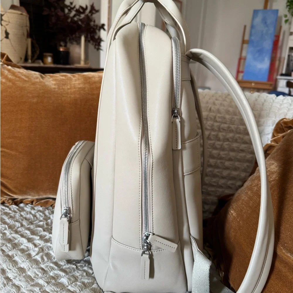Monos Metro Backpack in Ivory Vegan Leather